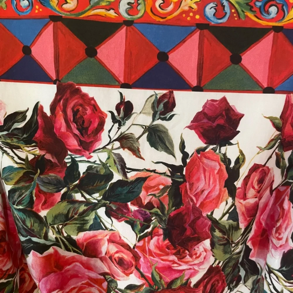 NWT D&G Mambo Rose Midi Cotton Dress Sz48 Italian, XL - Picture 11 of 13